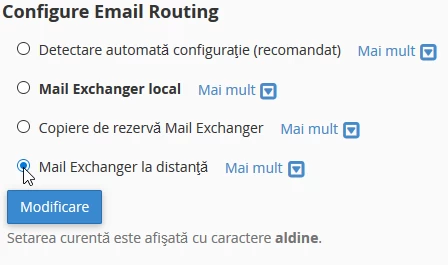 Configurare E-mail rutare