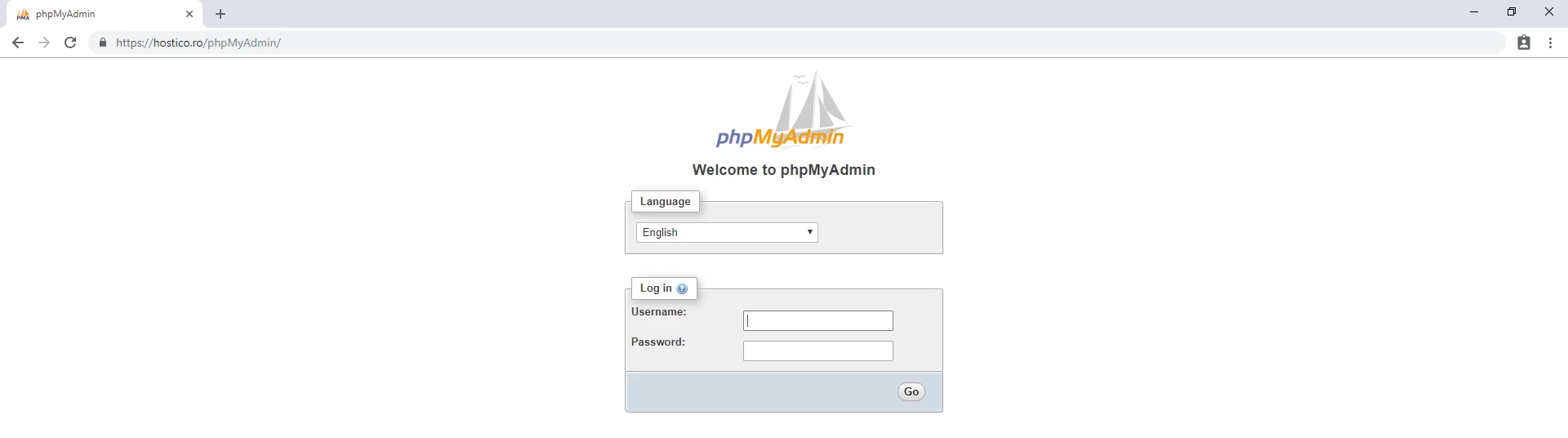 pieeja phpMyAdmin