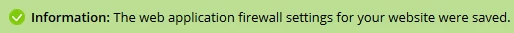 Confirmare aplicare setări firewall web Plesk