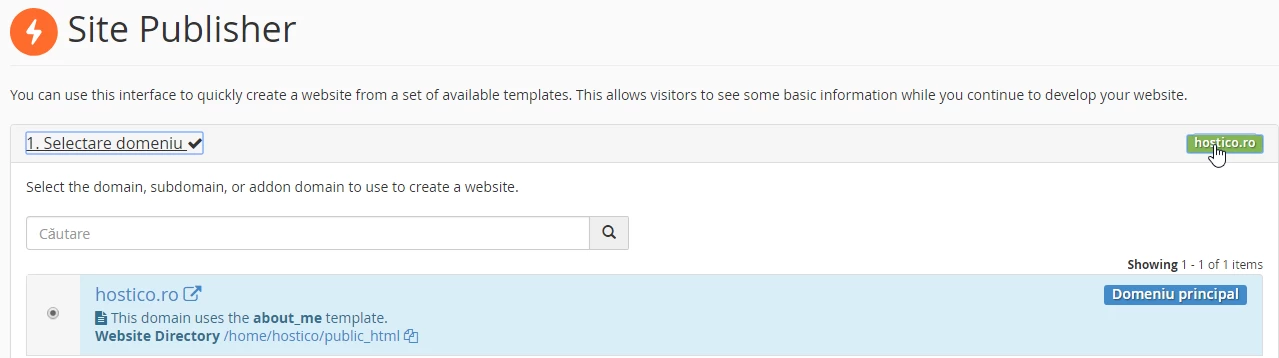 Domeniu pentru site publisher