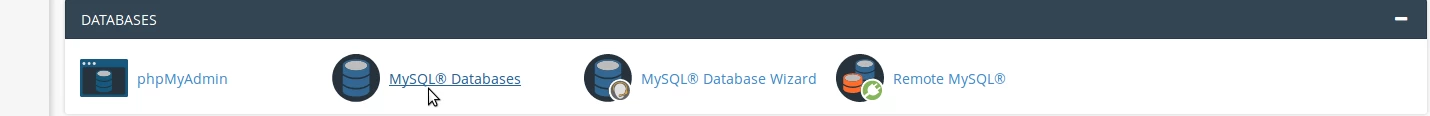 Secţiunea Databases cPanel