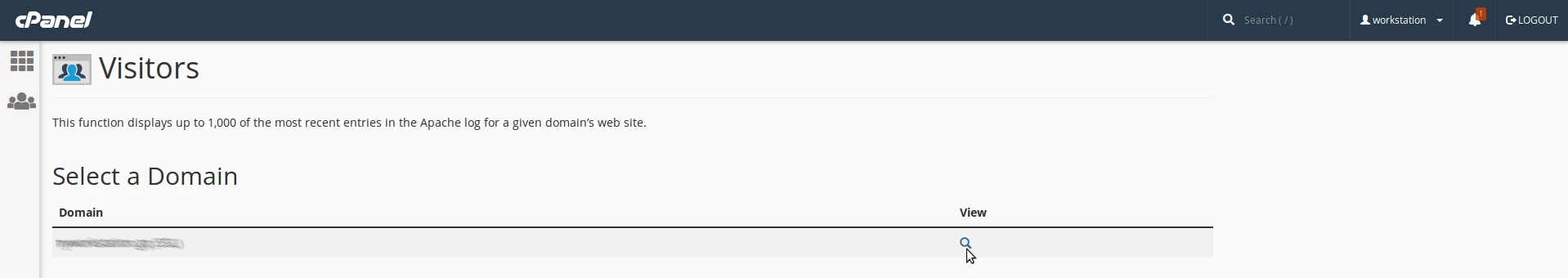 Pārbaudīt apmeklētājus domēnā cPanel