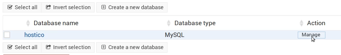 manage database