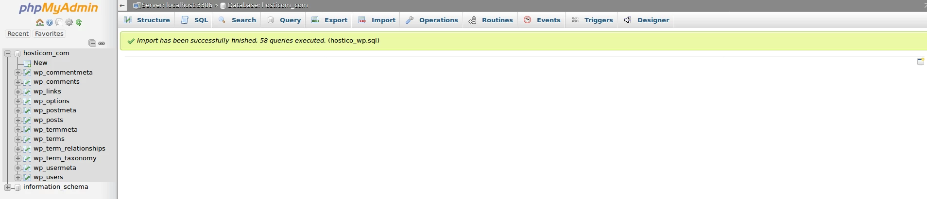 Finalizare import baza de date