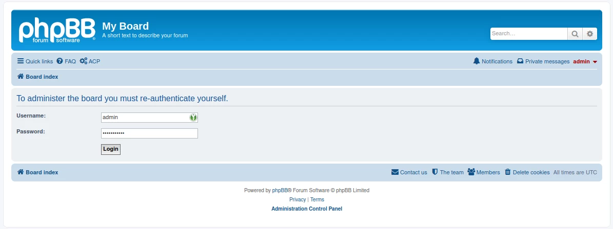 login admin phpBB