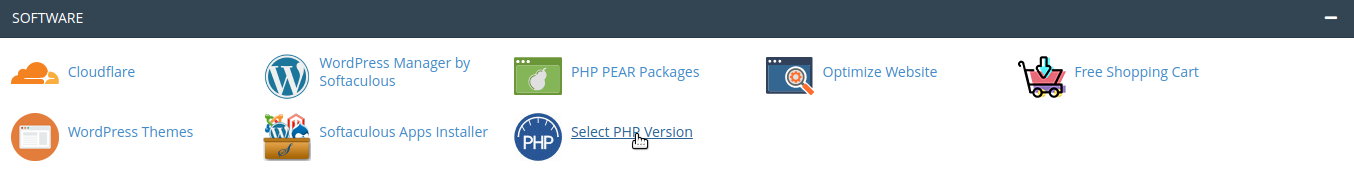 php select version, versiune, cpanel